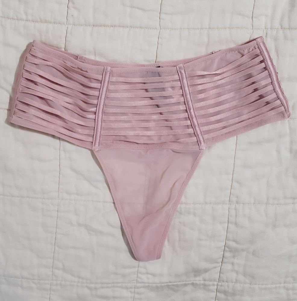 NEW Victoria's Secret High-Rise Blush Nude Thong Panties Small NWT